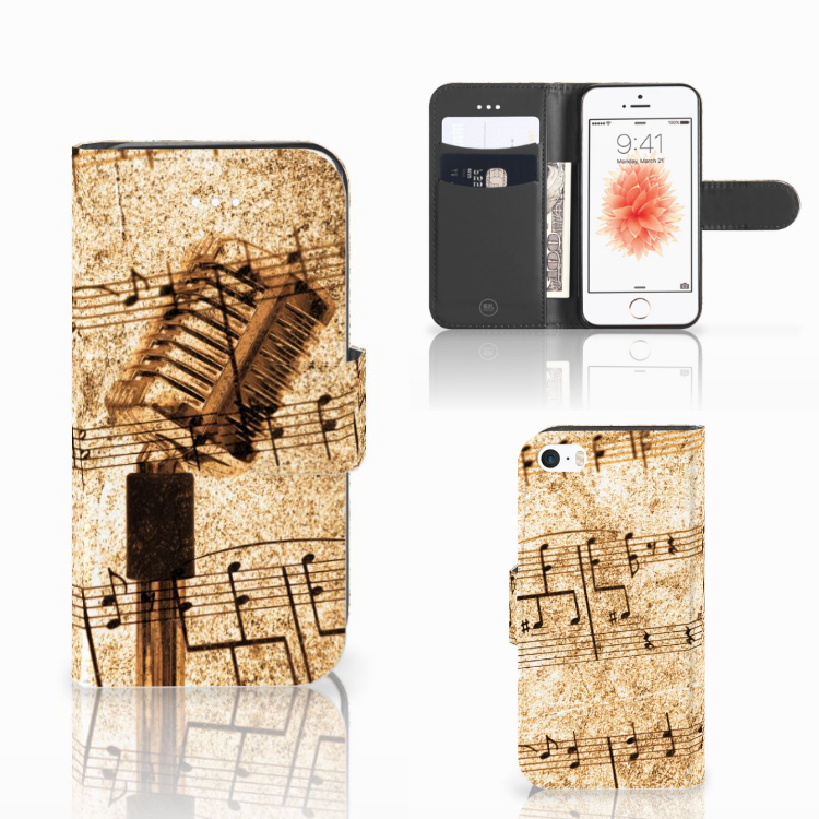iPhone 5 | 5s Boekhoesje Uniek Design Bladmuziek