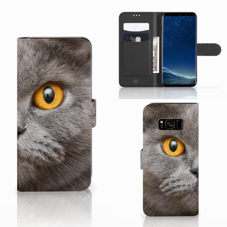 Leuk Design Hoesje Britse Kat voor de Samsung Galaxy S8