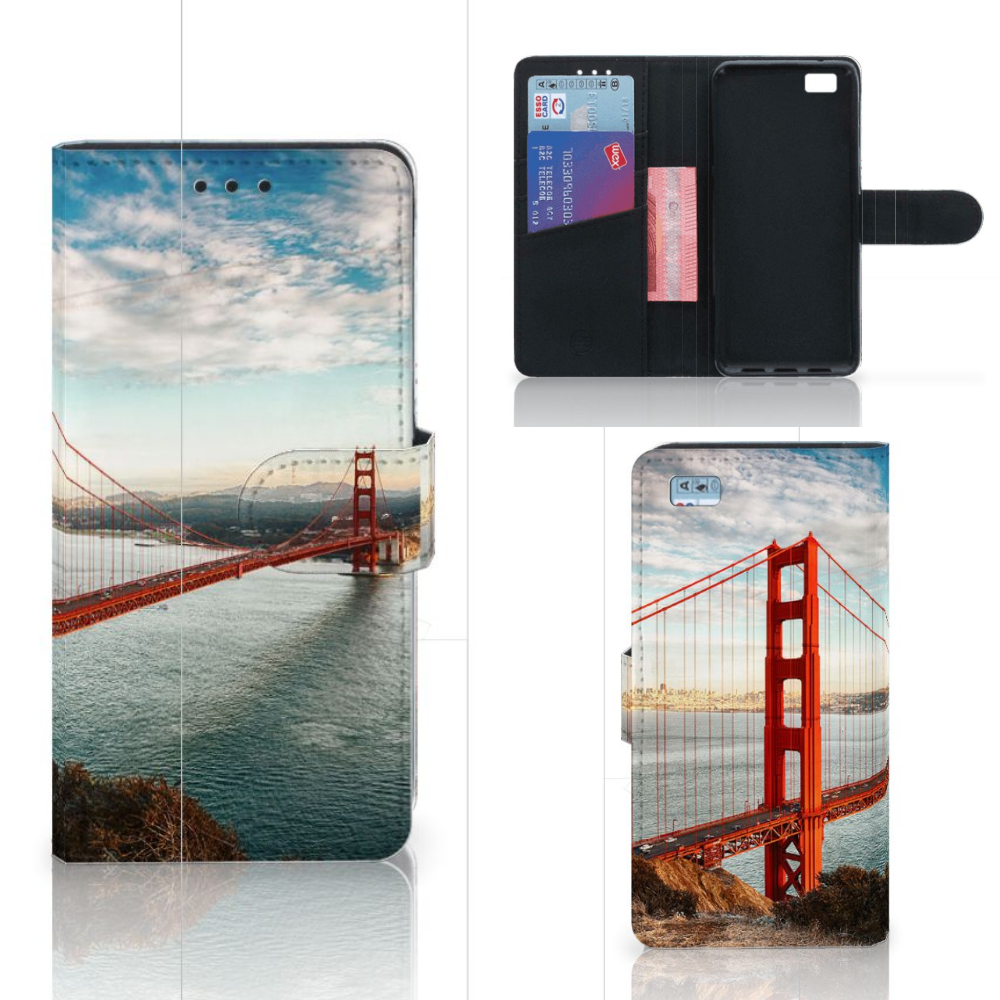 Huawei Ascend P8 Lite Flip Cover Golden Gate Bridge