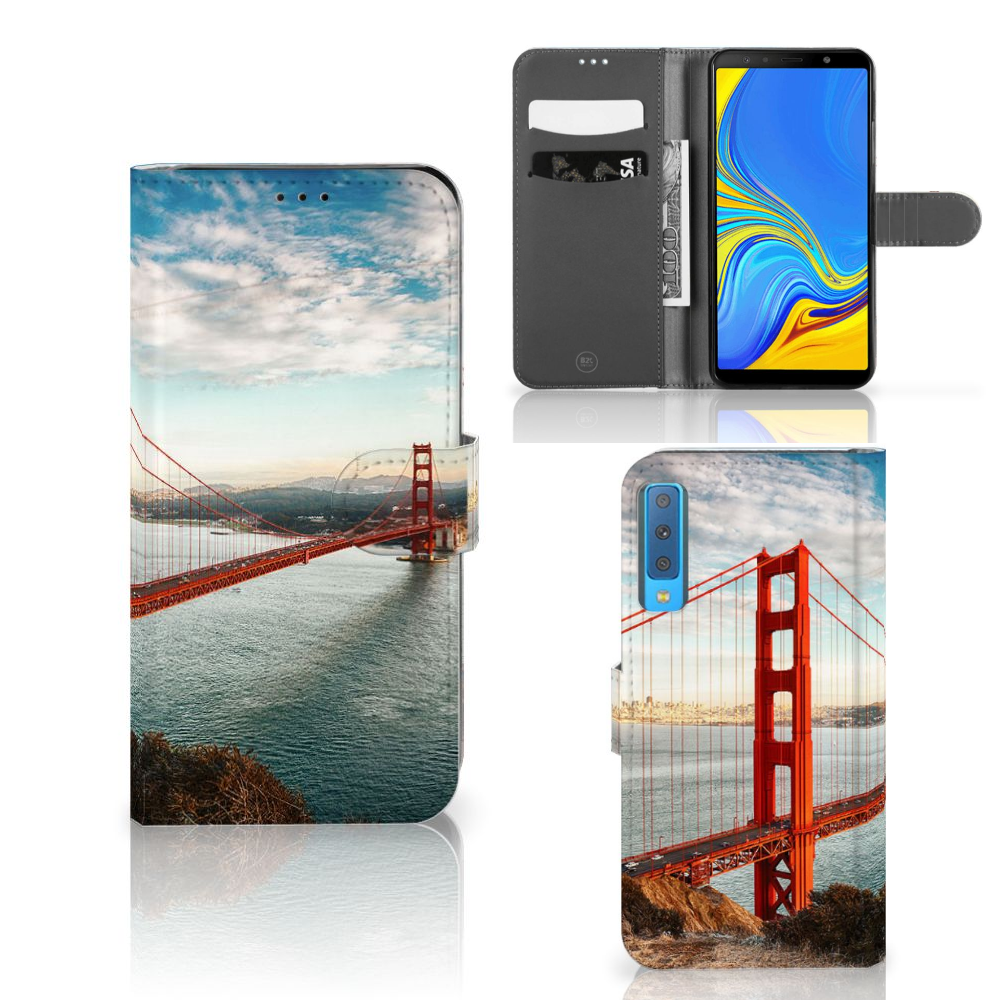 Samsung Galaxy A7 (2018) Flip Cover Golden Gate Bridge