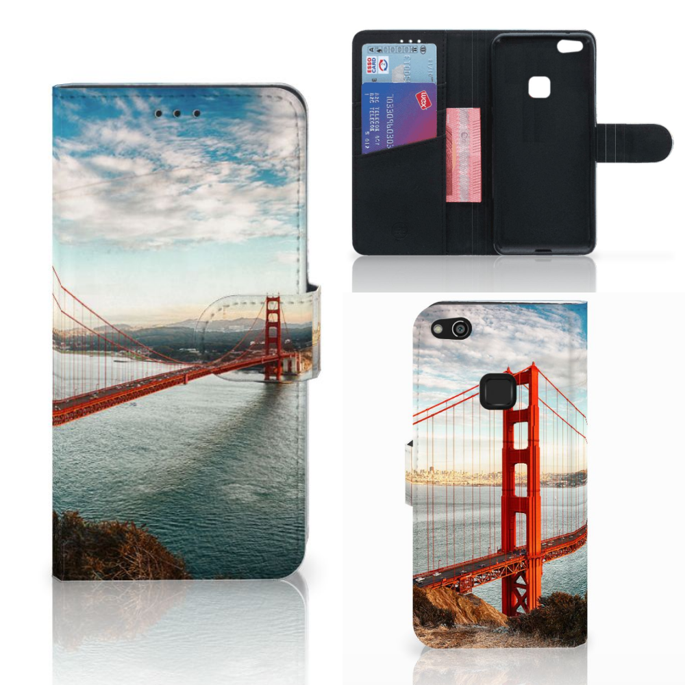 Huawei P10 Lite Flip Cover Golden Gate Bridge