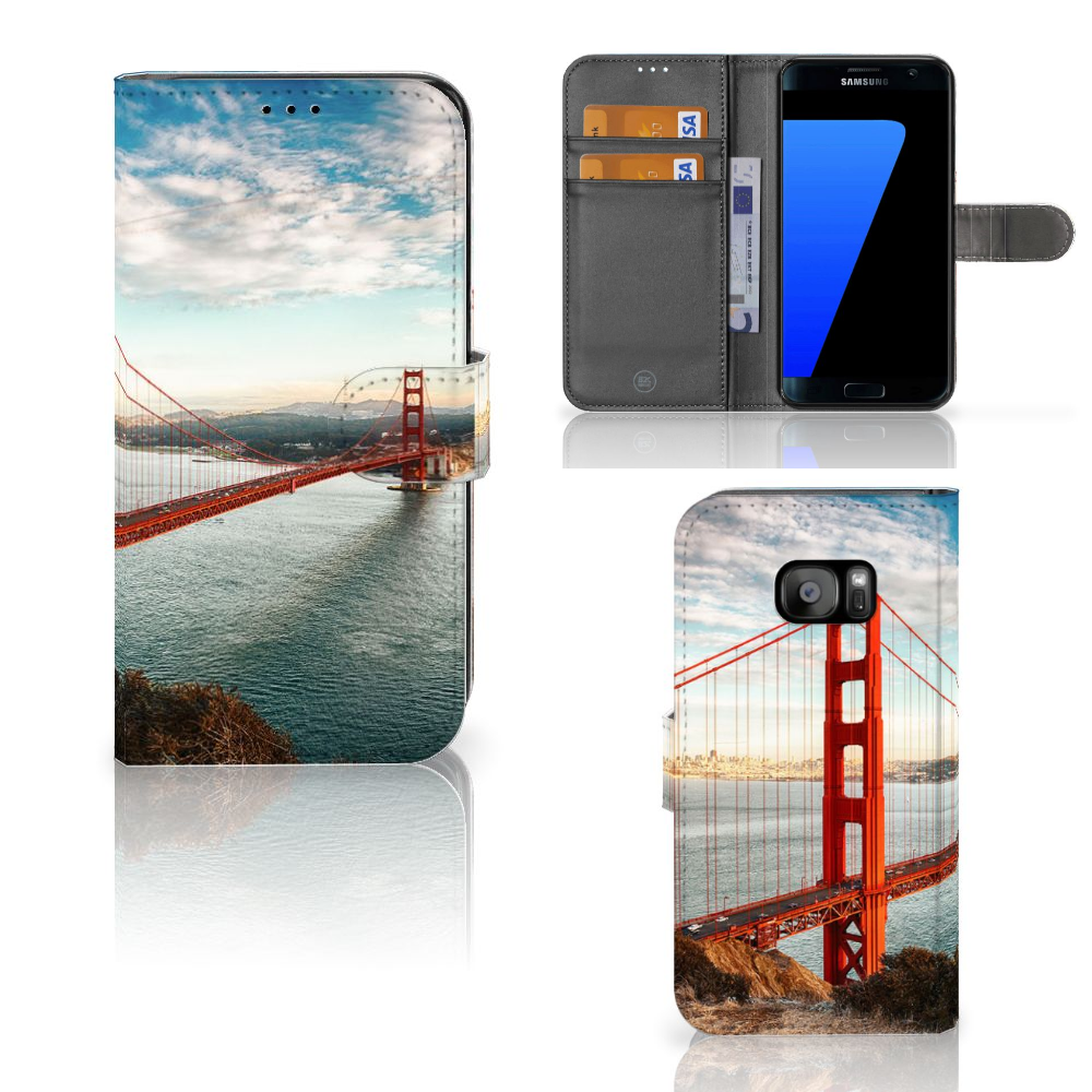 Samsung Galaxy S7 Edge Flip Cover Golden Gate Bridge
