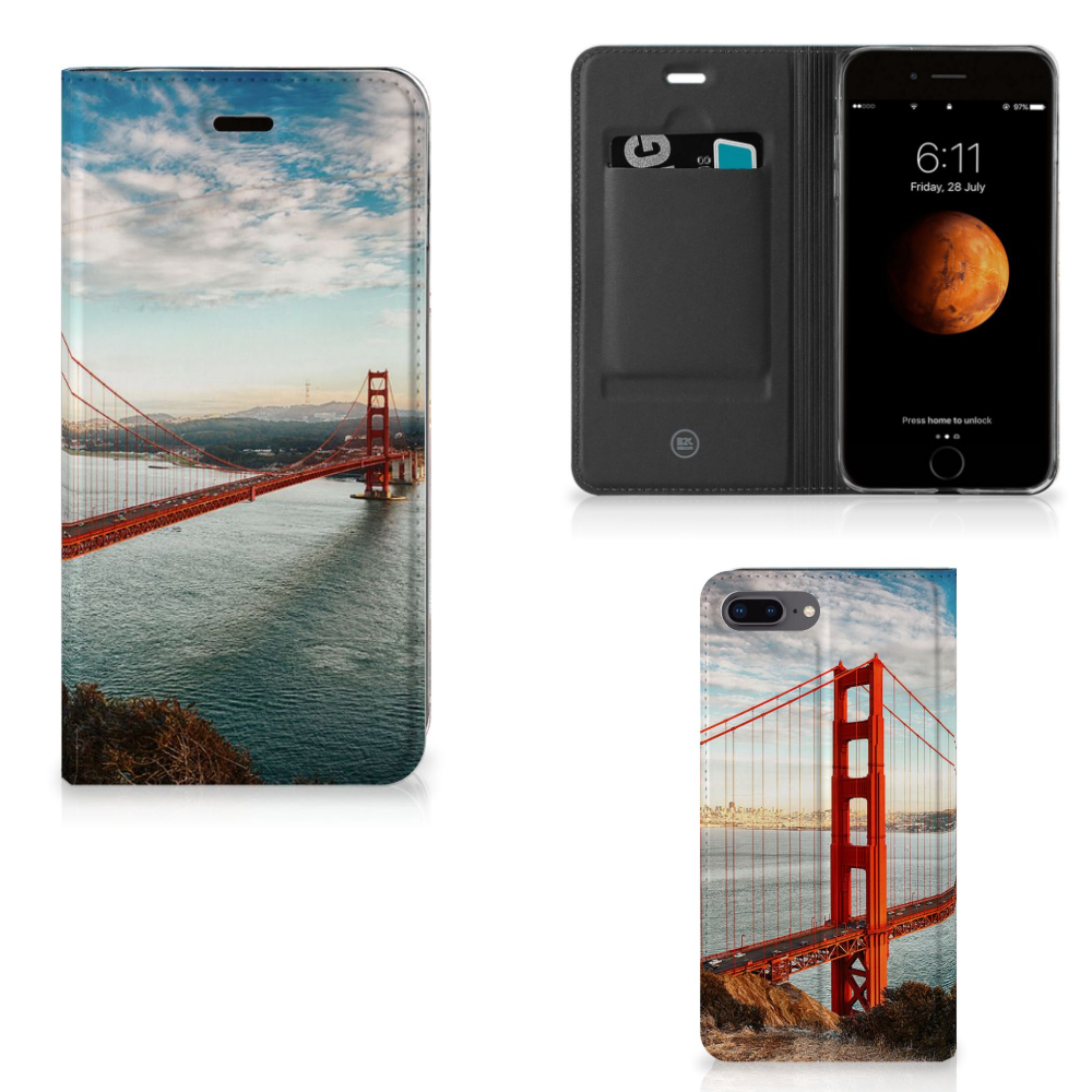 Apple iPhone 7 Plus | 8 Plus Standcase Hoesje Design Golden Gate Bridge