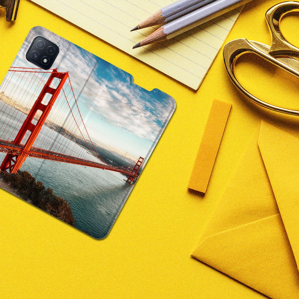 OPPO A73 5G Book Cover Golden Gate Bridge