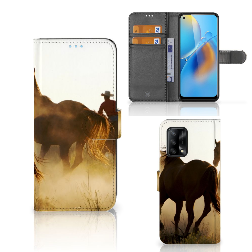 OPPO A74 4G Telefoonhoesje met Pasjes Design Cowboy