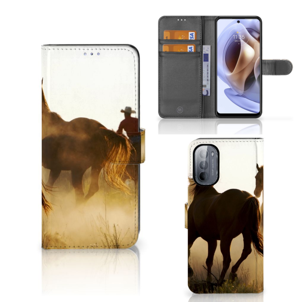 Motorola Moto G31 | G41 Telefoonhoesje met Pasjes Design Cowboy