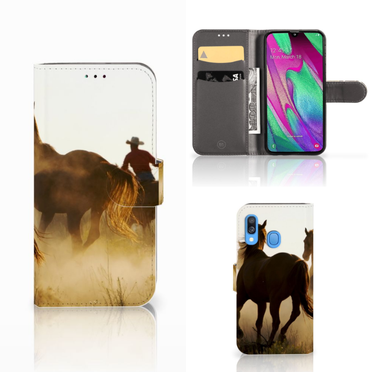 Samsung Galaxy A40 Telefoonhoesje met Pasjes Design Cowboy