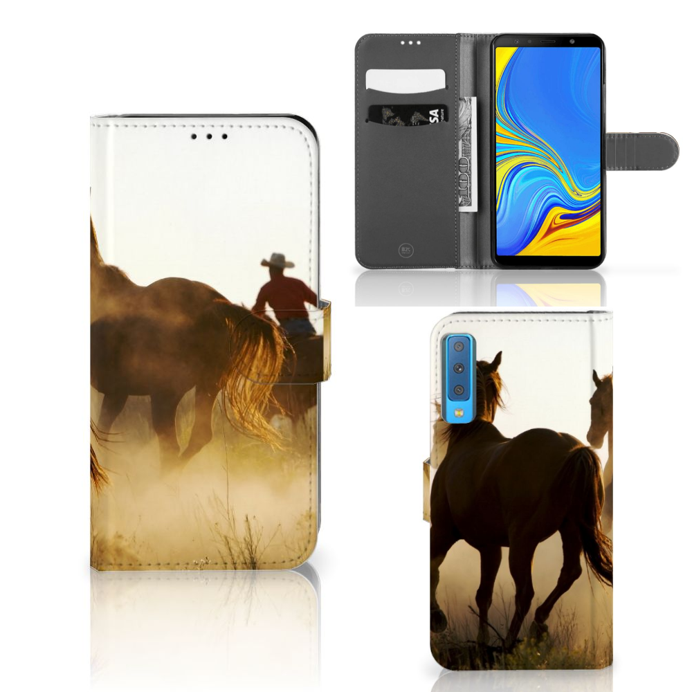 Samsung Galaxy A7 (2018) Telefoonhoesje met Pasjes Design Cowboy