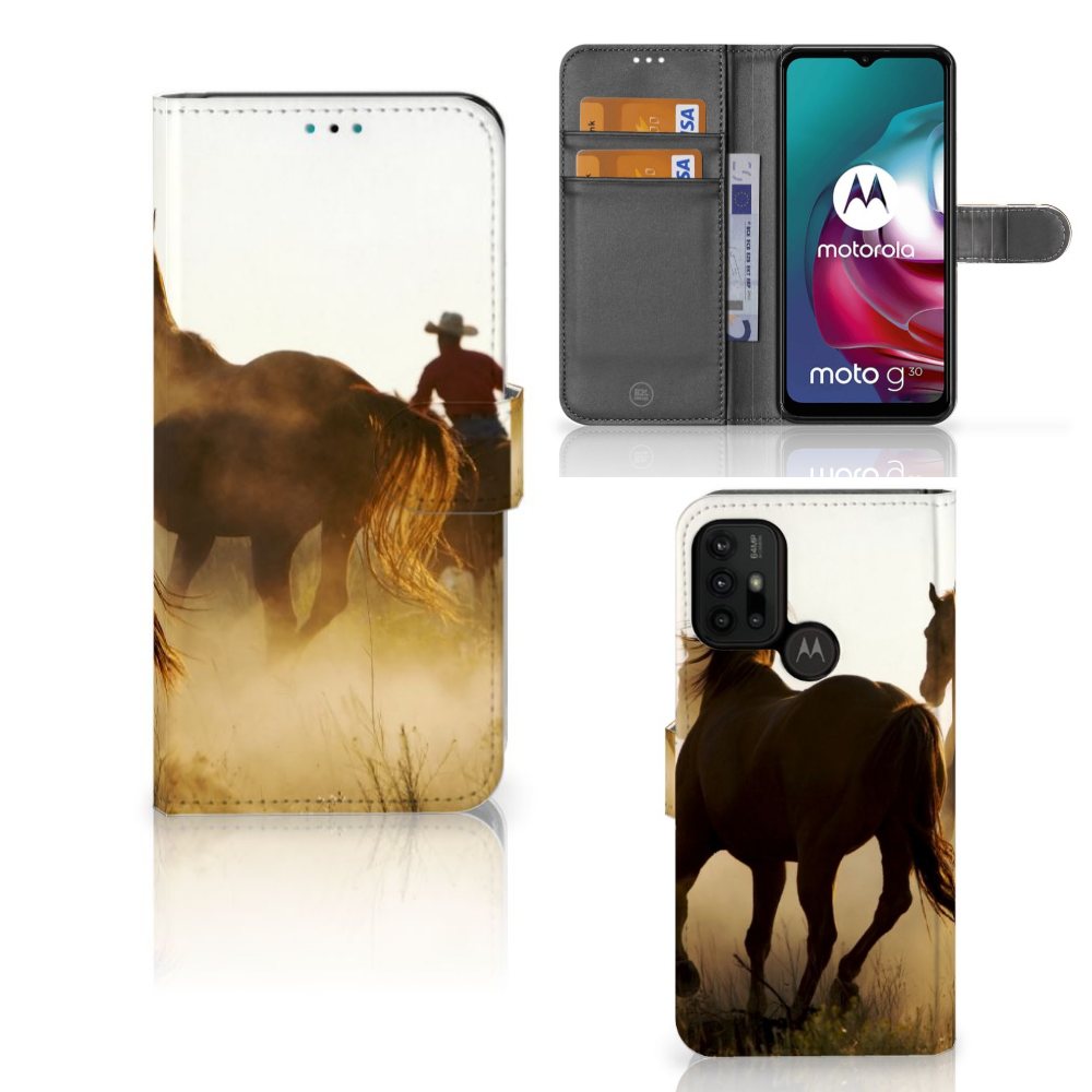 Motorola Moto G10 | G20 | G30 Telefoonhoesje met Pasjes Design Cowboy