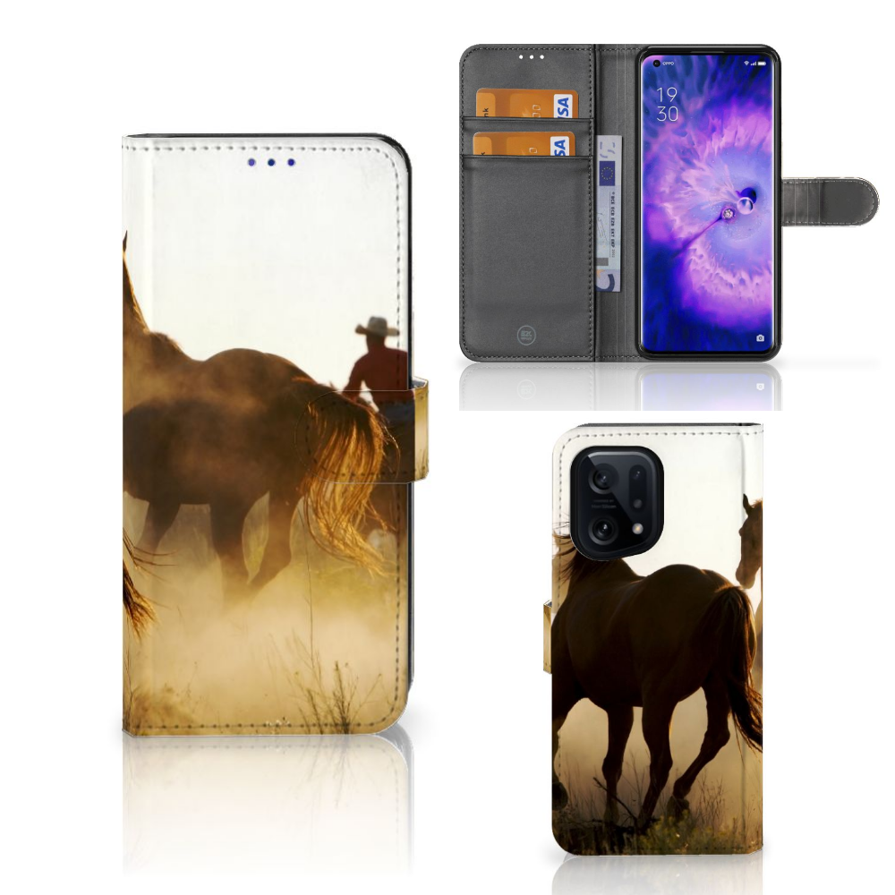 OPPO Find X5 Telefoonhoesje met Pasjes Design Cowboy
