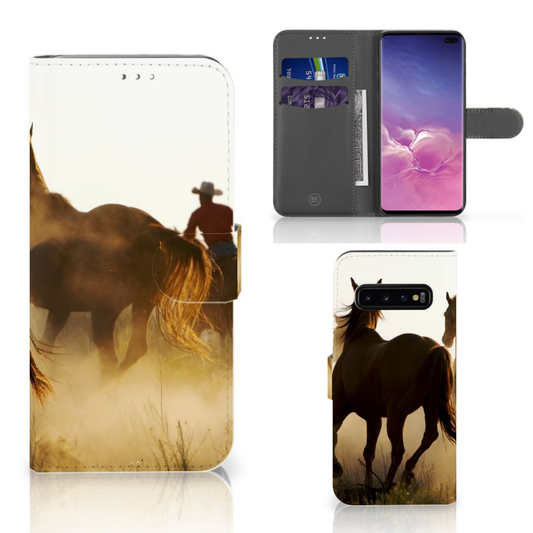 Samsung Galaxy S10 Plus Telefoonhoesje met Pasjes Design Cowboy