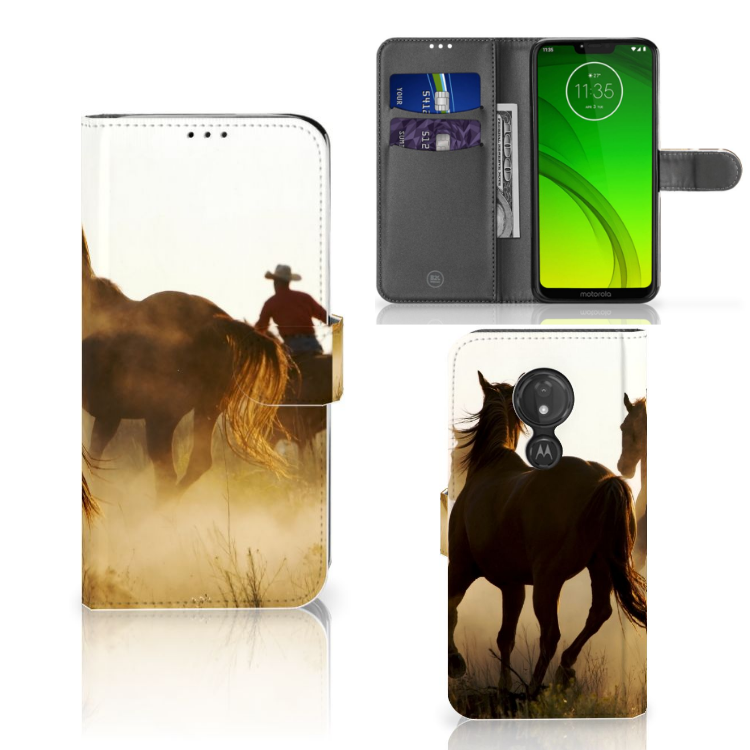 Motorola Moto G7 Power Telefoonhoesje met Pasjes Design Cowboy