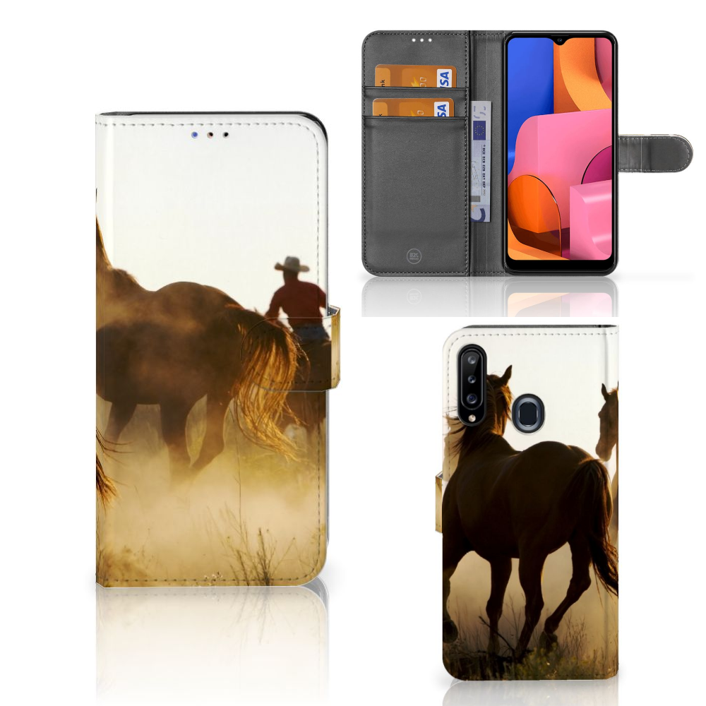 Samsung Galaxy A20s Telefoonhoesje met Pasjes Design Cowboy
