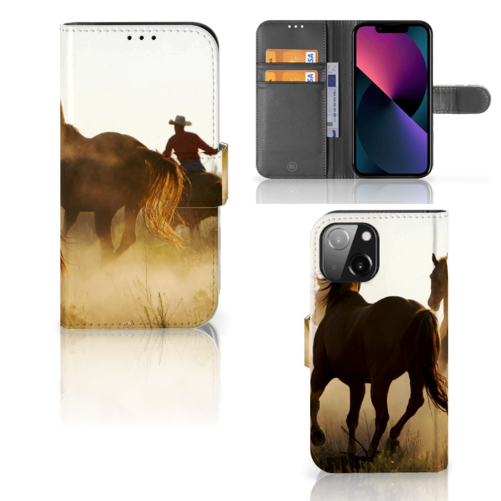 iPhone 13 Mini Telefoonhoesje met Pasjes Design Cowboy