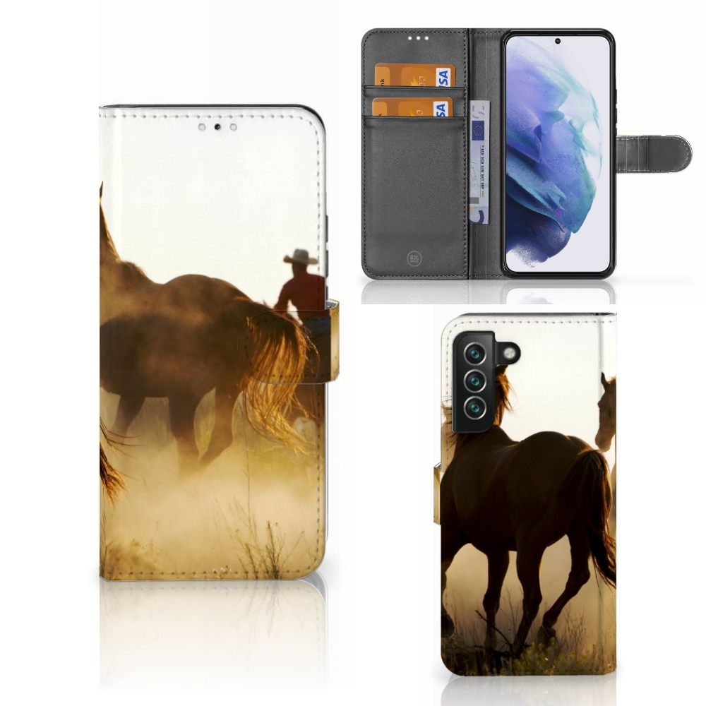 Samsung Galaxy S22 Plus Telefoonhoesje met Pasjes Design Cowboy