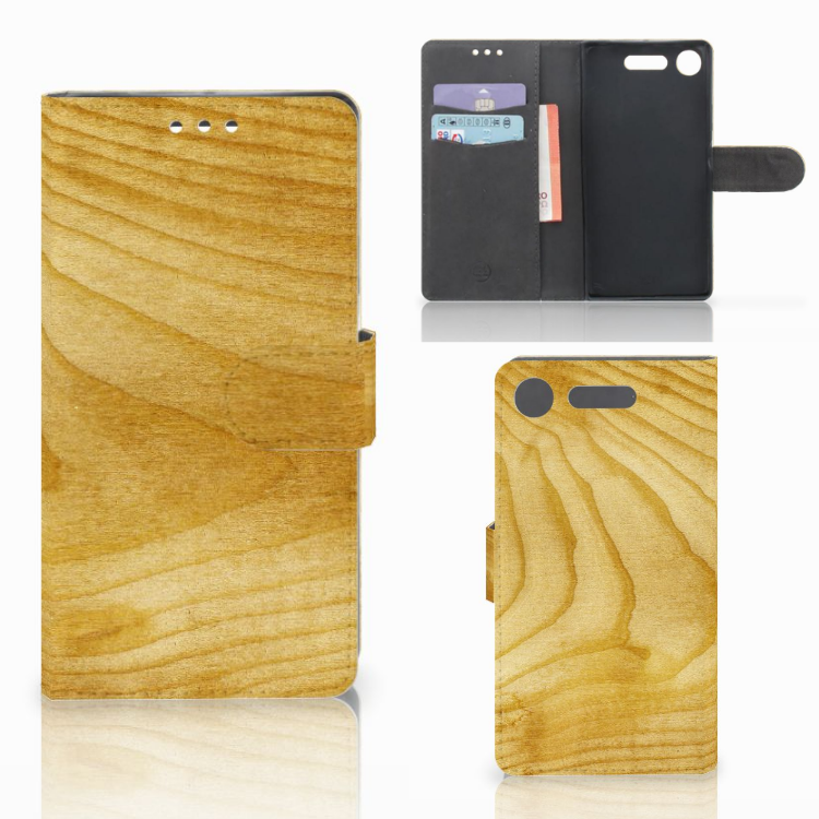 Sony Xperia XZ1 Book Style Case Licht Hout