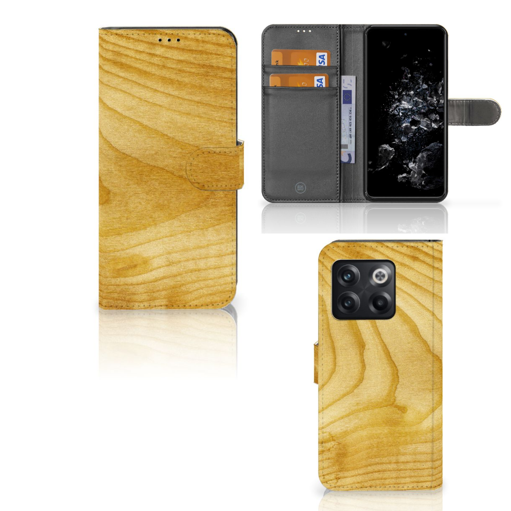 OnePlus 10T Book Style Case Licht Hout