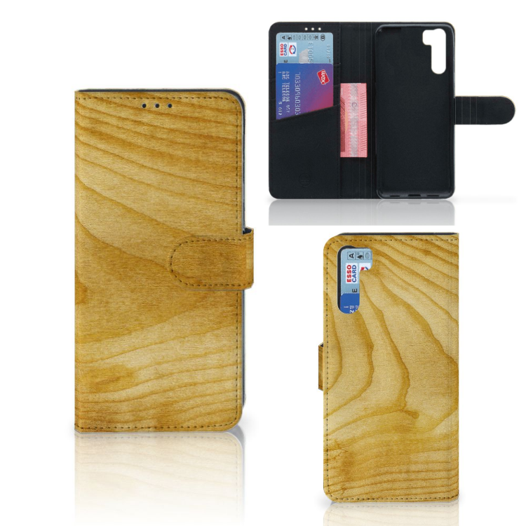 OPPO A91 | Reno3 Book Style Case Licht Hout