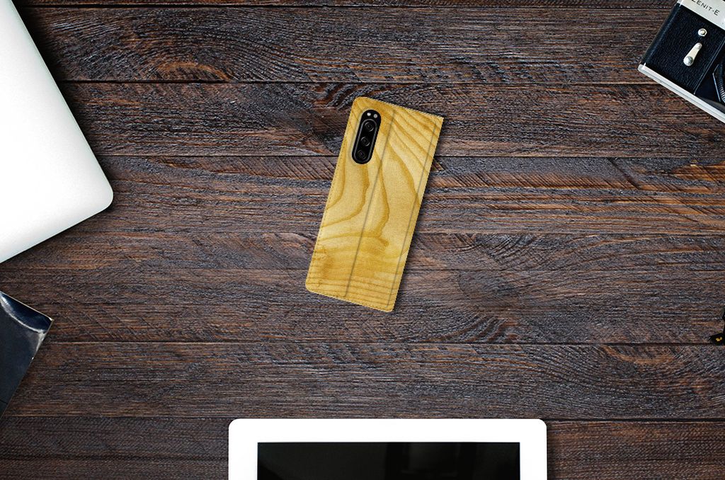 Sony Xperia 5 Book Wallet Case Licht Hout