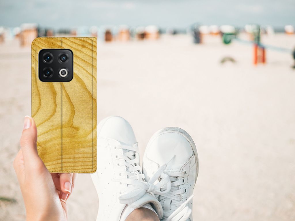 OnePlus 10 Pro Book Wallet Case Licht Hout