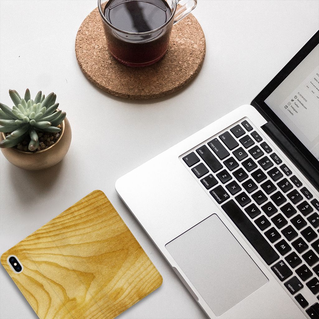 Apple iPhone Xs Max Book Wallet Case Licht Hout
