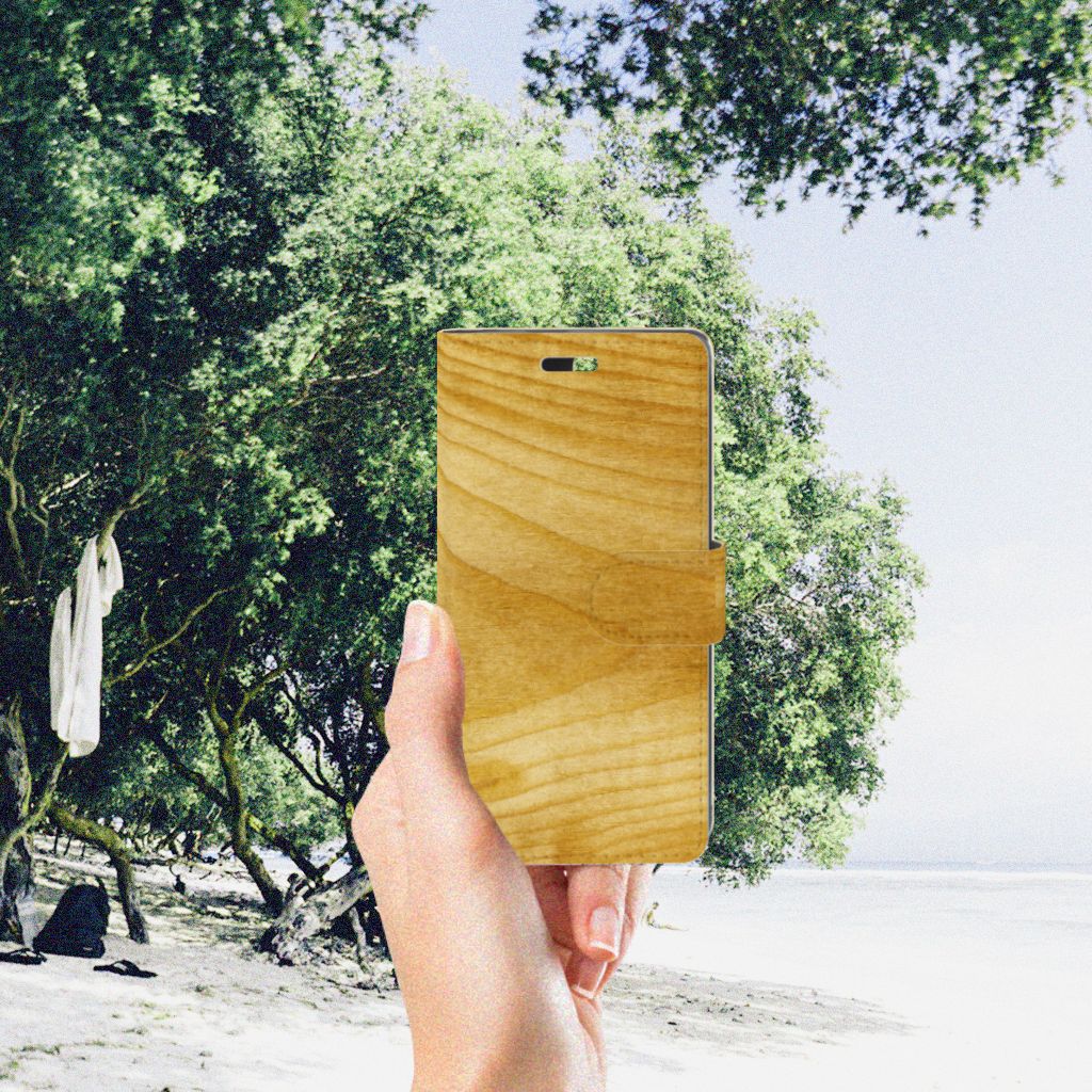 Huawei Y635 Book Style Case Licht Hout