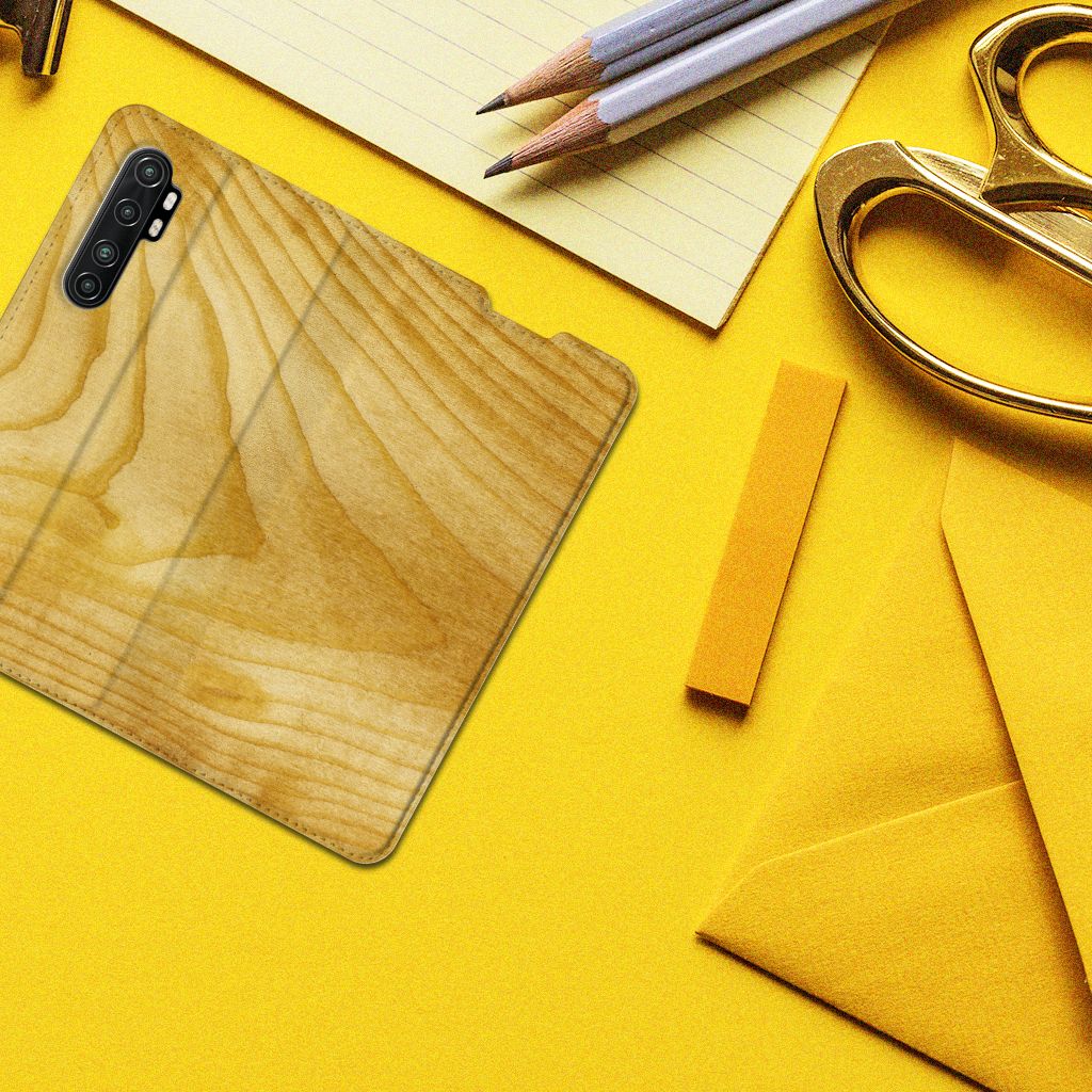 Xiaomi Mi Note 10 Lite Book Wallet Case Licht Hout