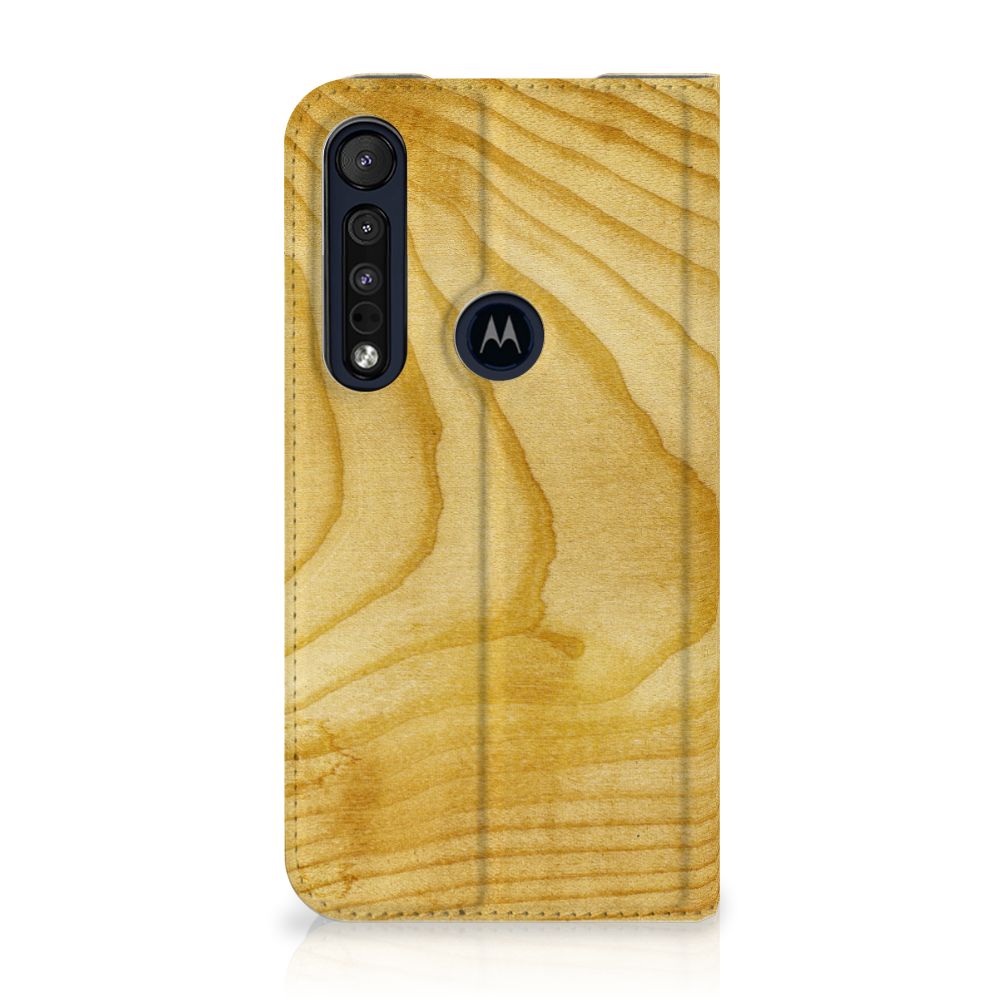 Motorola G8 Plus Book Wallet Case Licht Hout