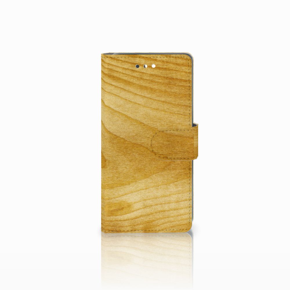 Huawei P10 Book Style Case Licht Hout
