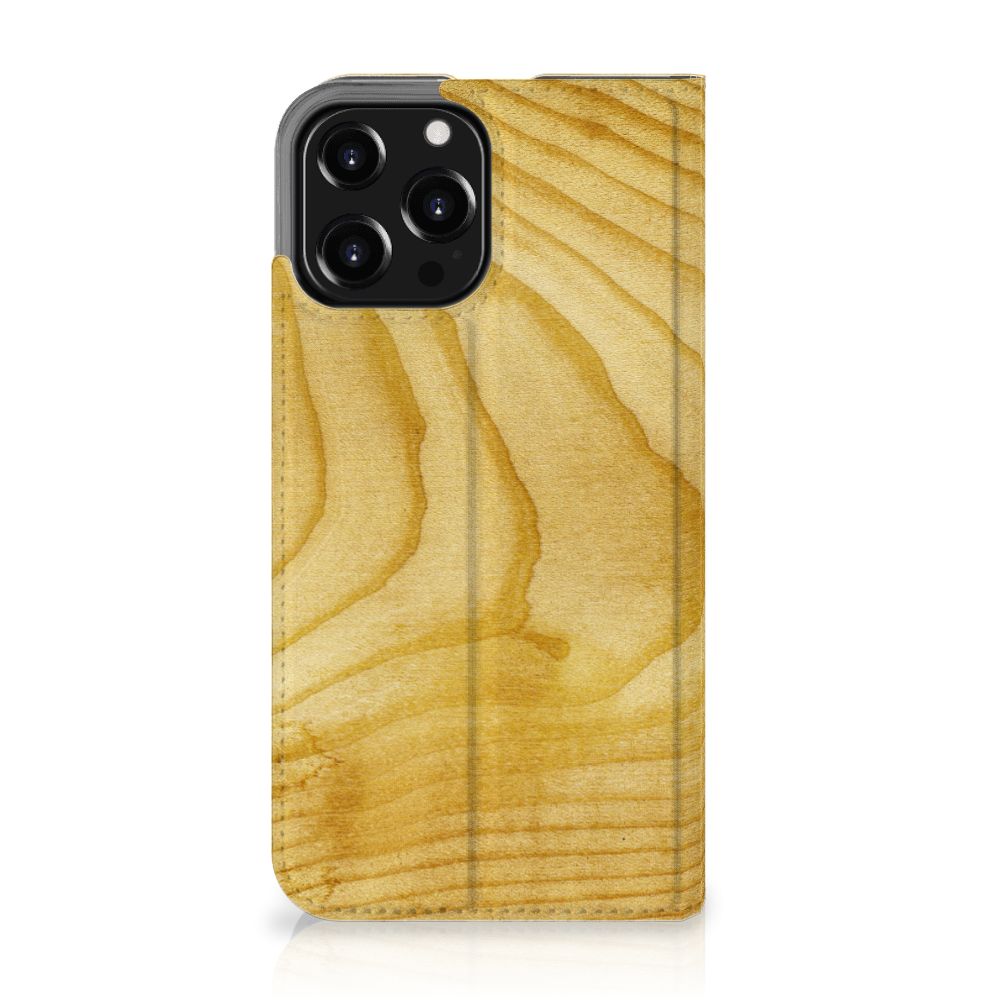 iPhone 13 Pro Max Book Wallet Case Licht Hout