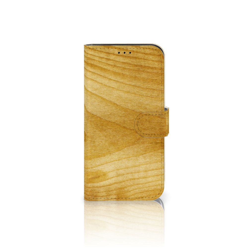 iPhone 13 Pro Book Style Case Licht Hout