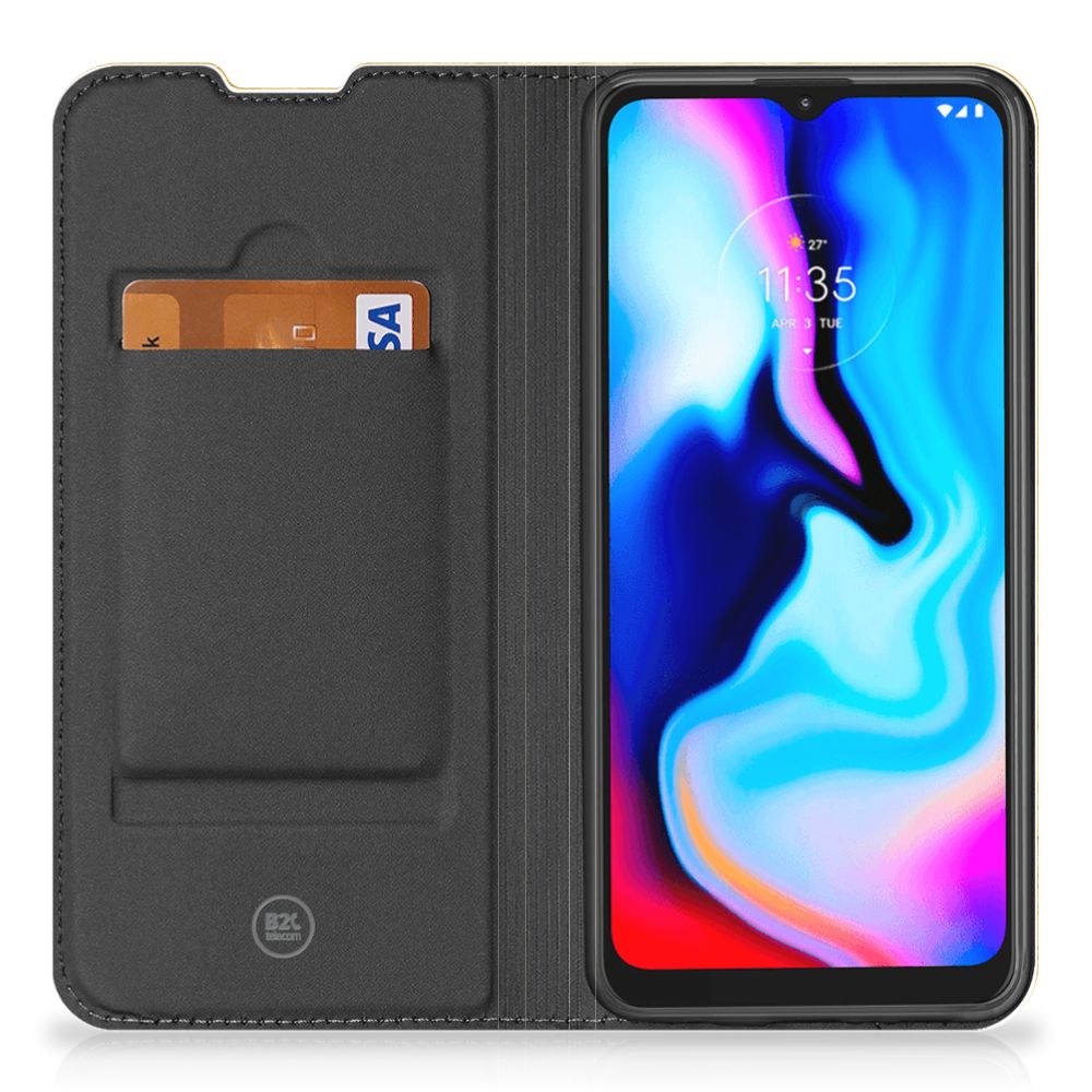 Motorola Moto G9 Play Book Wallet Case Licht Hout