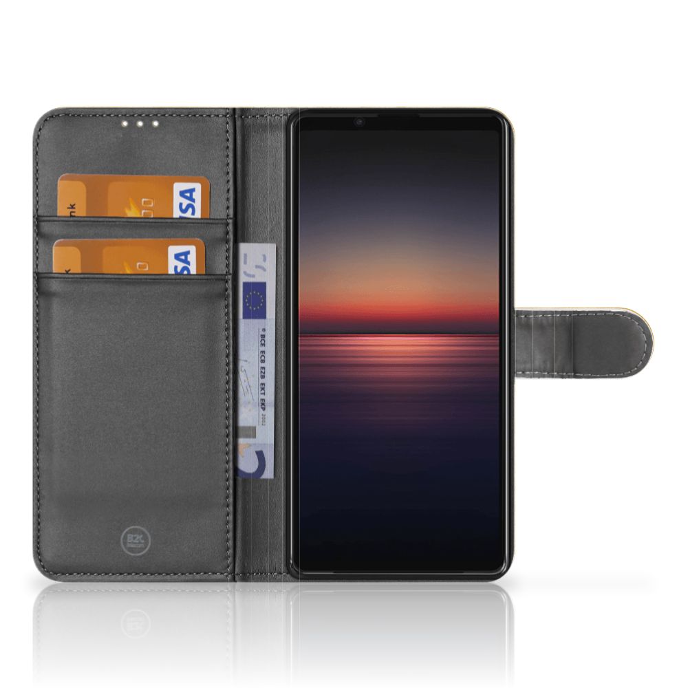 Sony Xperia 1 II Book Style Case Licht Hout