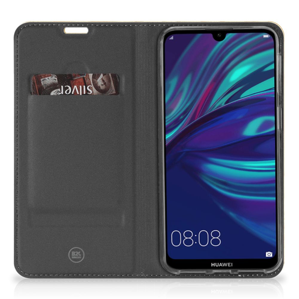 Huawei Y7 hoesje Y7 Pro (2019) Book Wallet Case Licht Hout