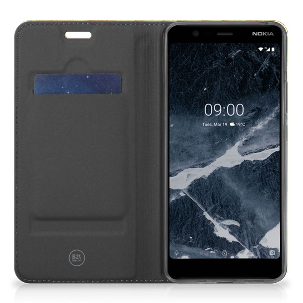 Nokia 5.1 (2018) Book Wallet Case Licht Hout