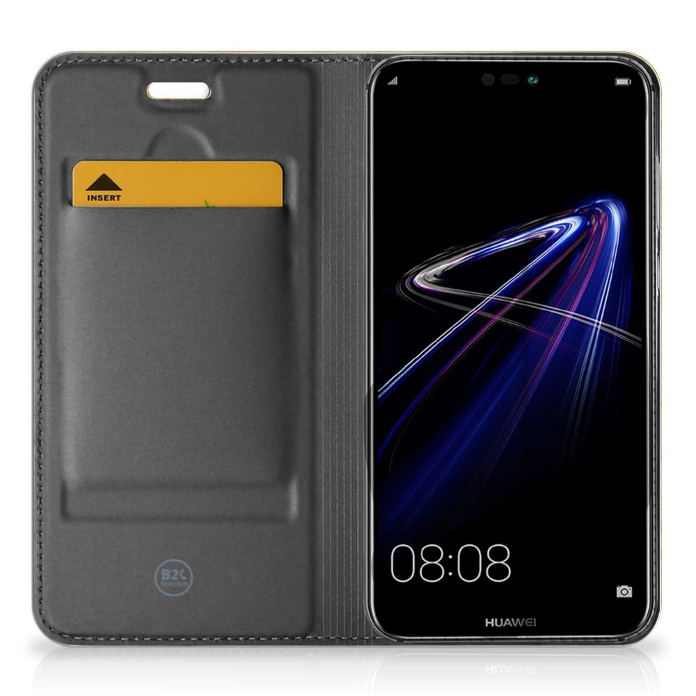 Huawei P20 Lite Book Wallet Case Licht Hout
