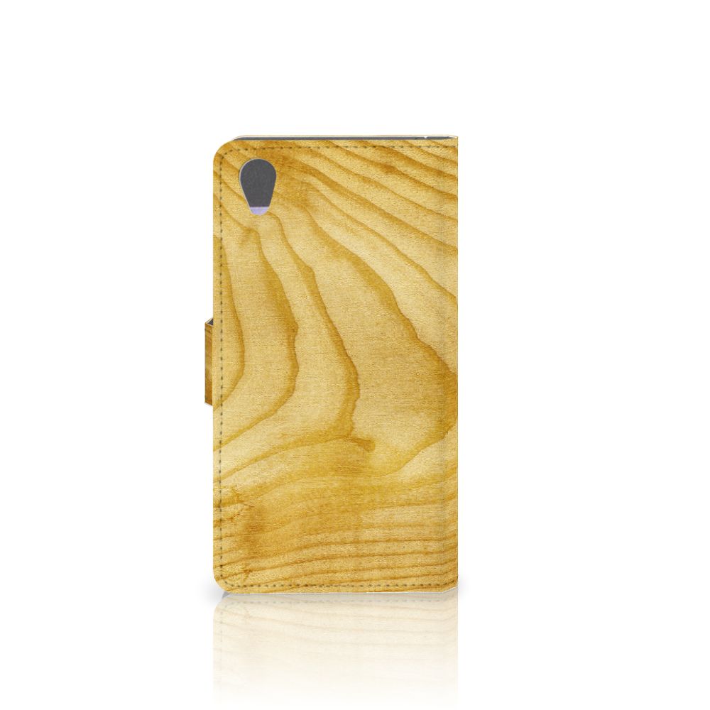 Sony Xperia Z1 Book Style Case Licht Hout