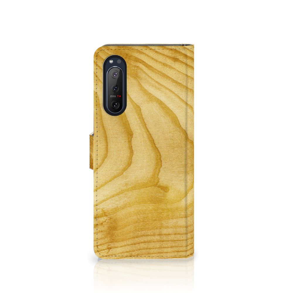 Sony Xperia 5II Book Style Case Licht Hout