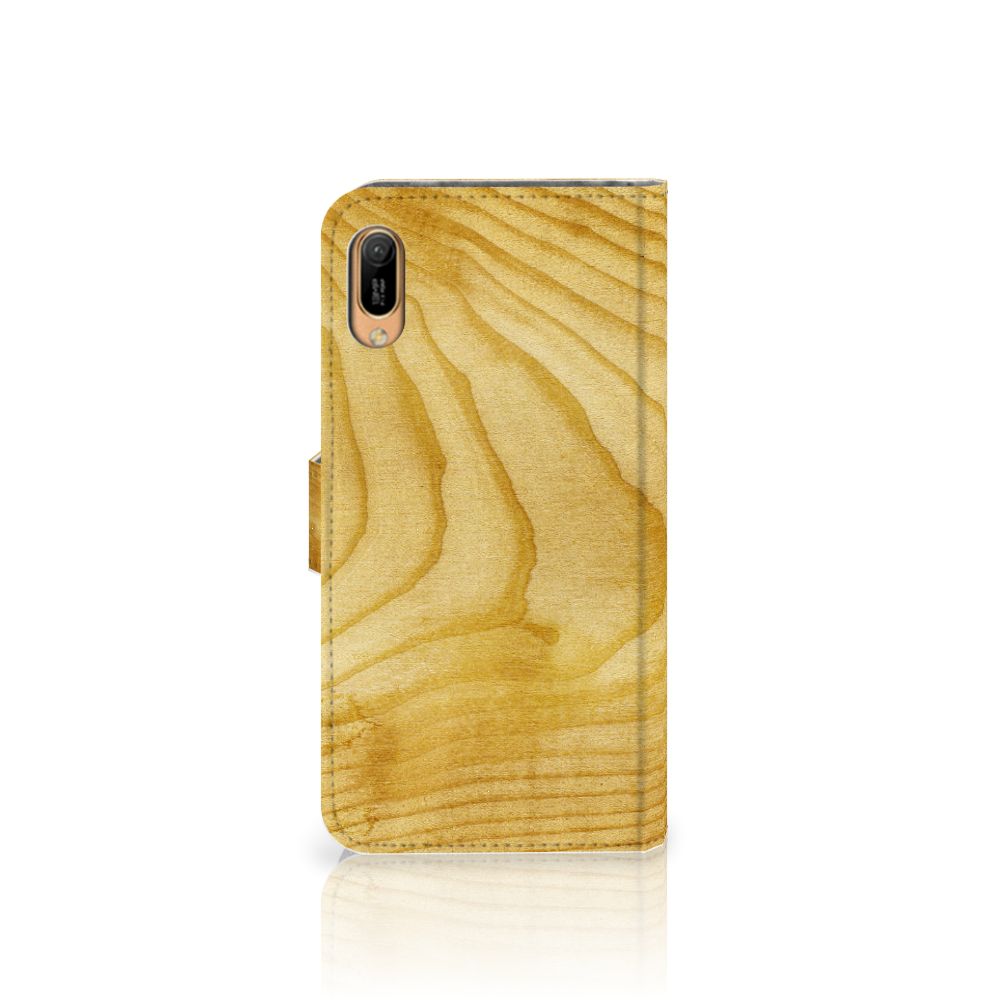 Huawei Y6 (2019) Book Style Case Licht Hout