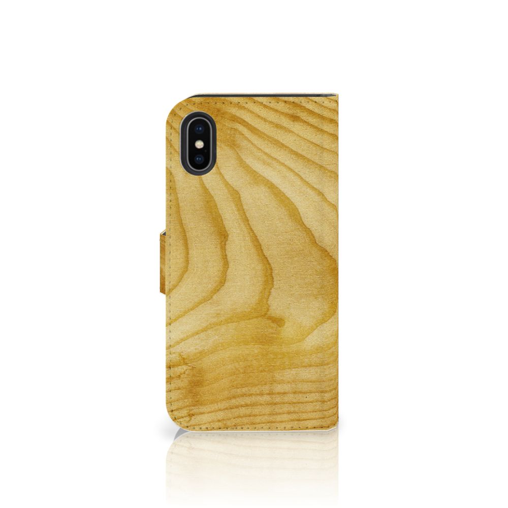 Apple iPhone X | Xs Book Style Case Licht Hout