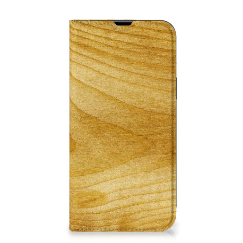 iPhone 13 Pro Max Book Wallet Case Licht Hout