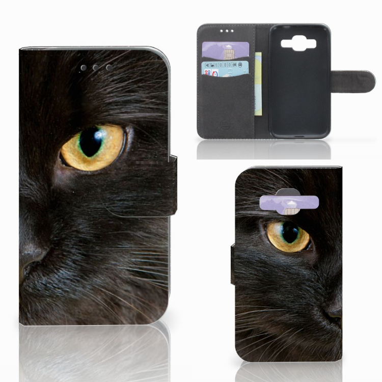 Samsung Galaxy Core Prime Uniek Design Hoesje Zwarte Kat