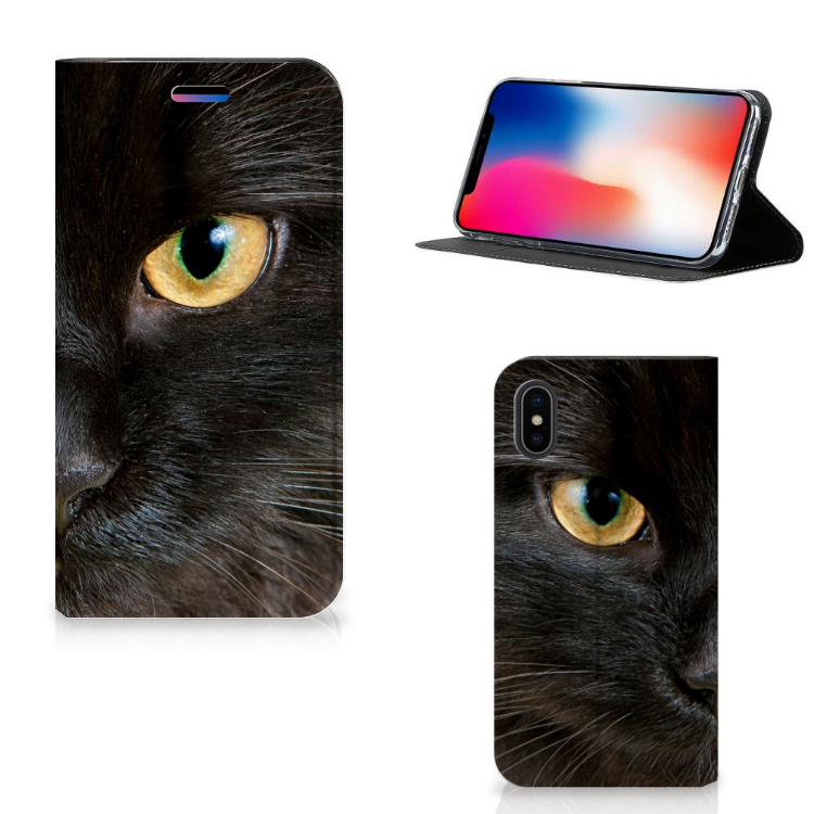 Apple iPhone X Uniek Design Hoesje Zwarte Kat