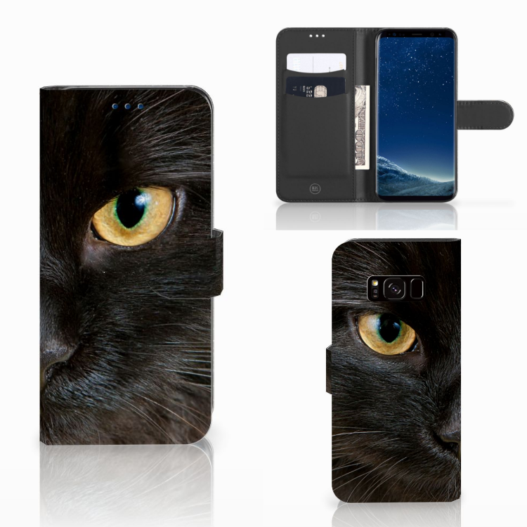 Leuk Design Hoesje Zwarte Kat voor de Samsung Galaxy S8