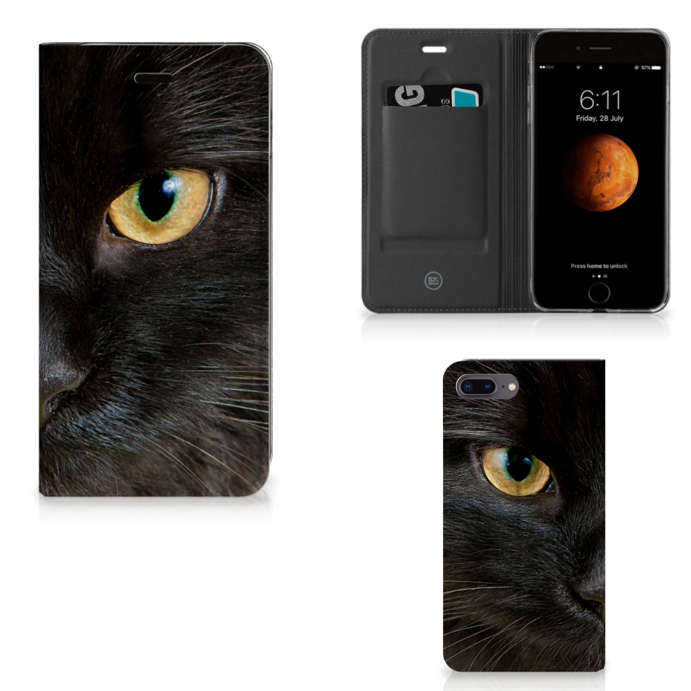 Apple iPhone 7 Plus Uniek Design Hoesje Zwarte Kat