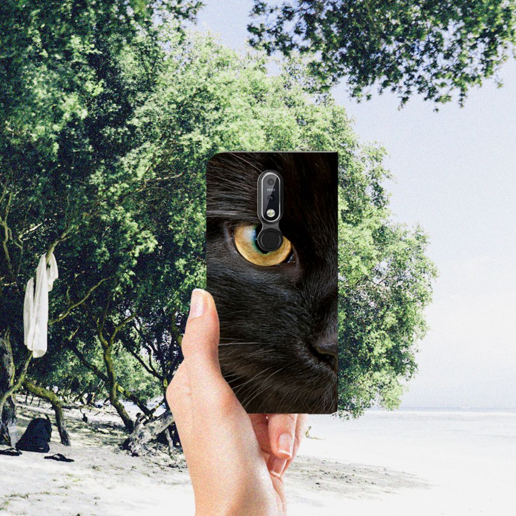 Nokia 7.1 (2018) Hoesje maken Zwarte Kat