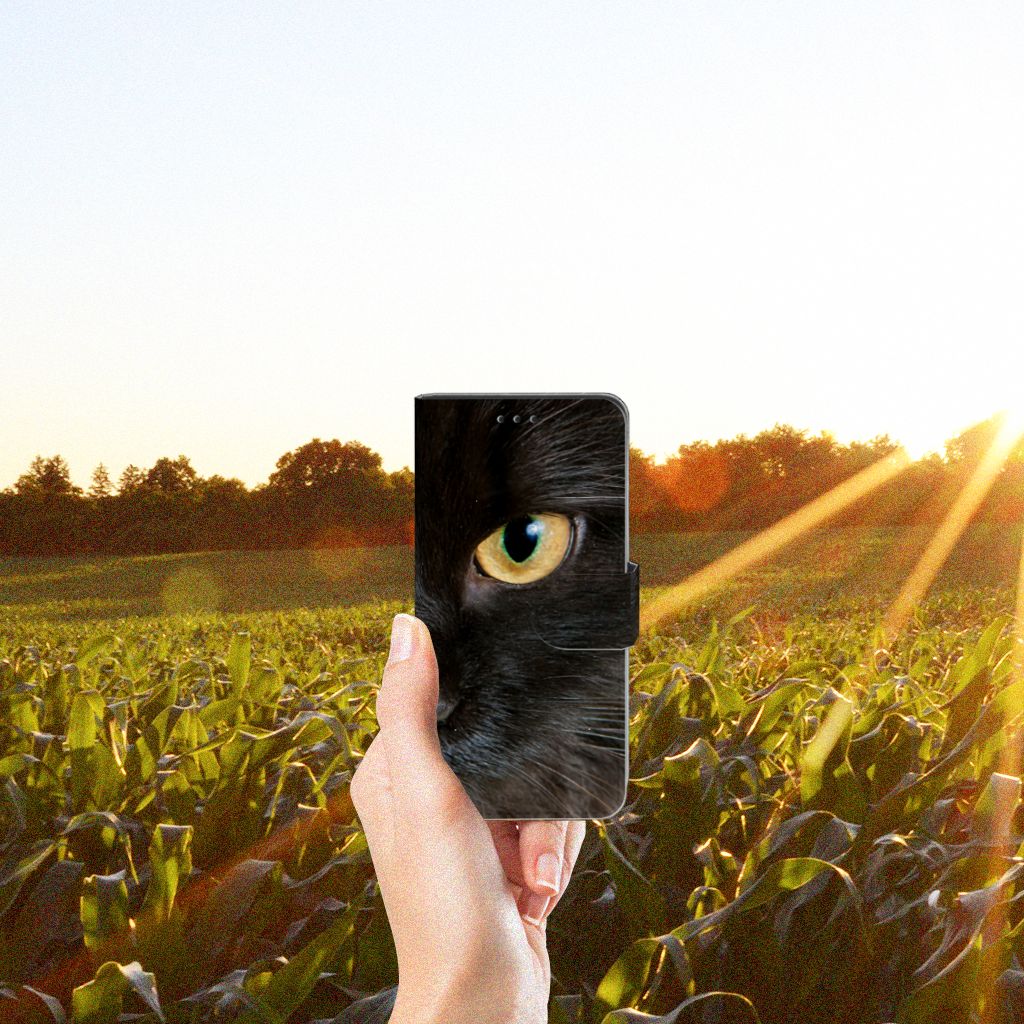 Xiaomi Mi 9 SE Telefoonhoesje met Pasjes Zwarte Kat