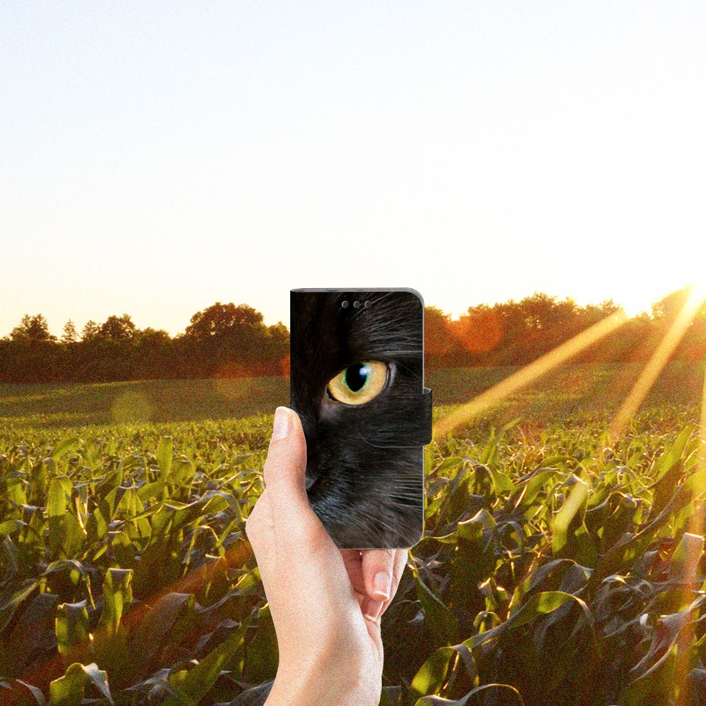 Sony Xperia Z3 Compact Telefoonhoesje met Pasjes Zwarte Kat
