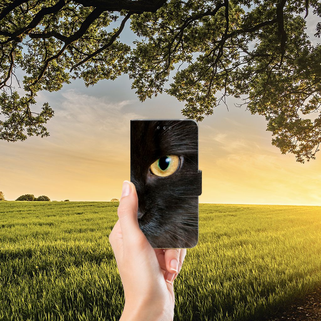 Nokia 2 Telefoonhoesje met Pasjes Zwarte Kat