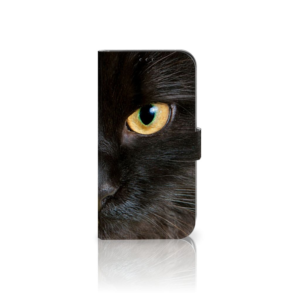 iPhone 13 Pro Max Telefoonhoesje met Pasjes Zwarte Kat